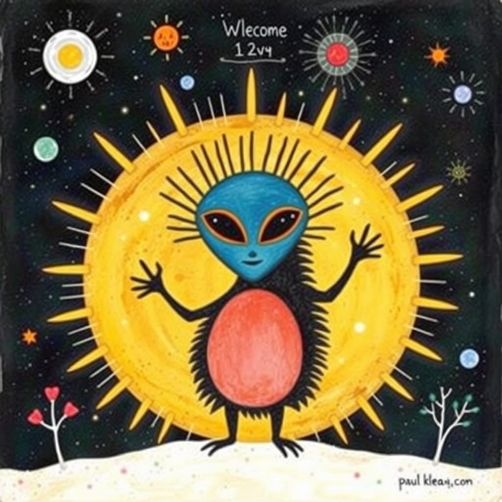 Surreal Winter Landscape Welcoming Alien Hedgehog