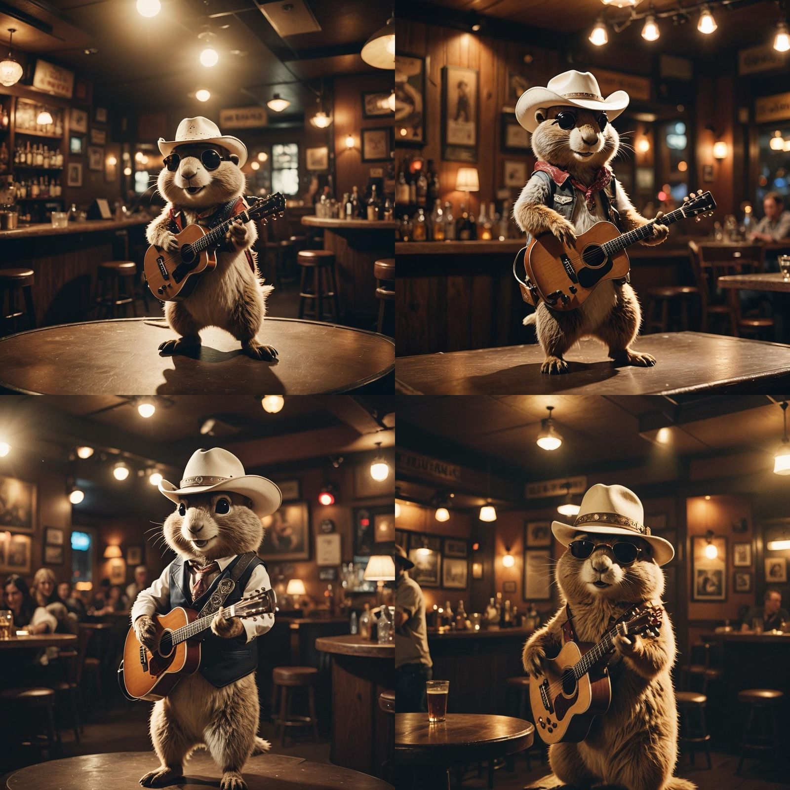 Gopher Rockstar: Cowboy Hat and Guitar on Stage