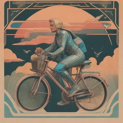 Retro Sci-Fi Bike Ride Through Gourd Patch