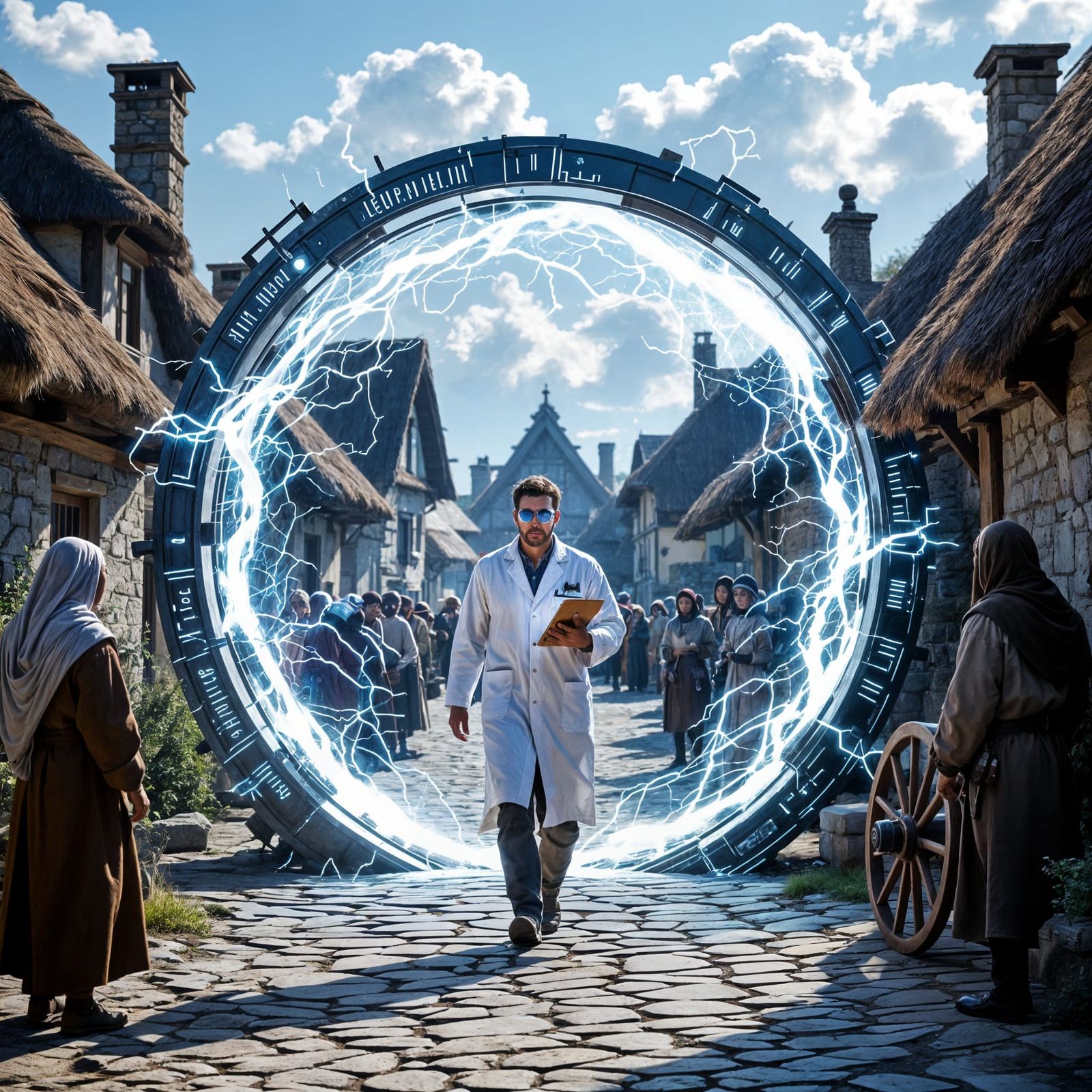 Scientist's Portal to a Medieval Village