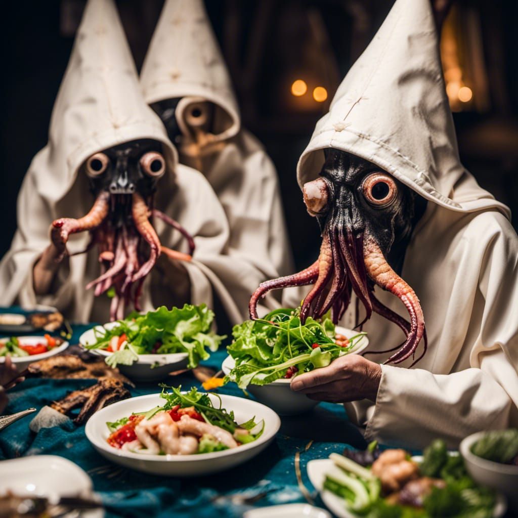 Occult Squid People's Fish Head Salad Ritual