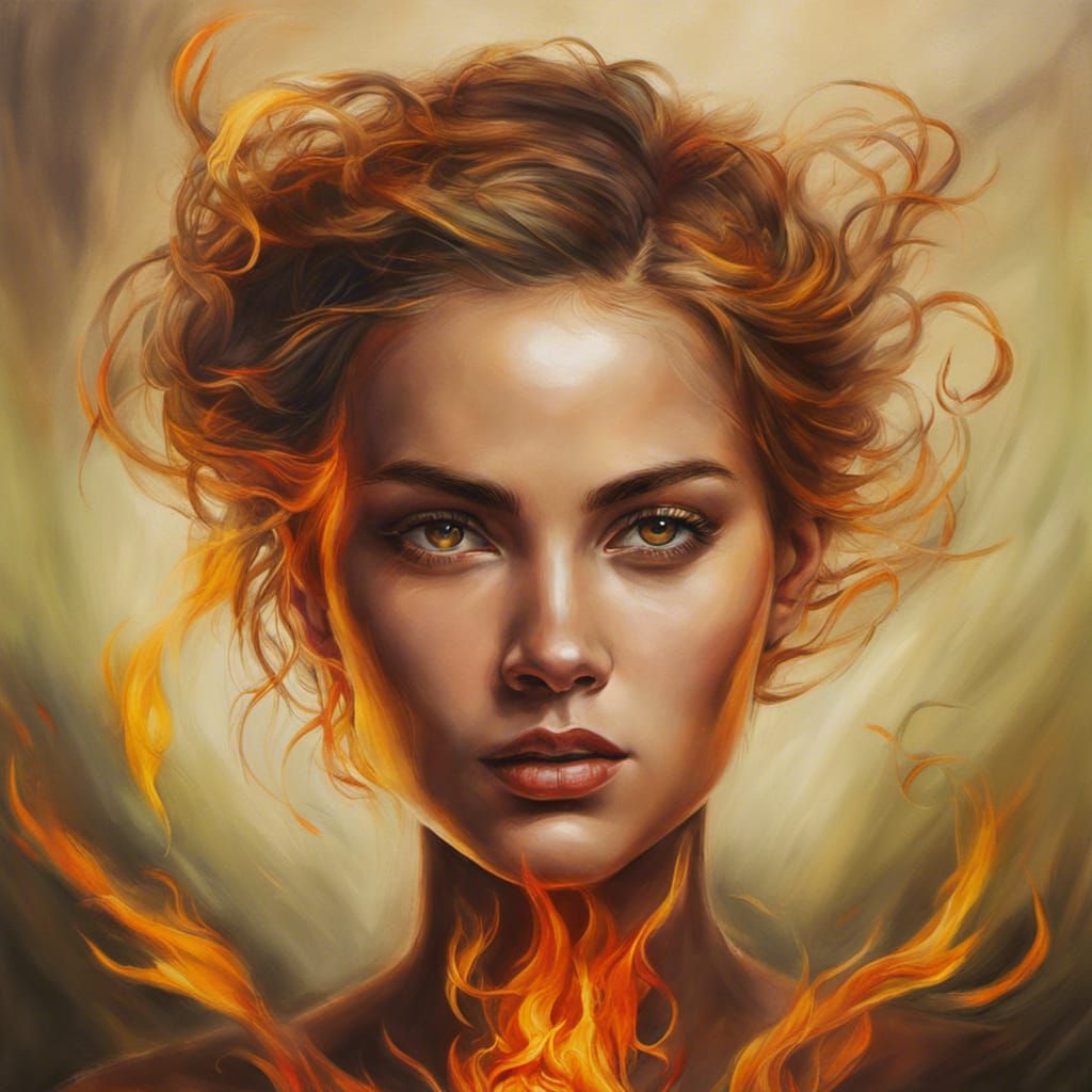 Golden Fire Cup Portrait with Green Hedge Background