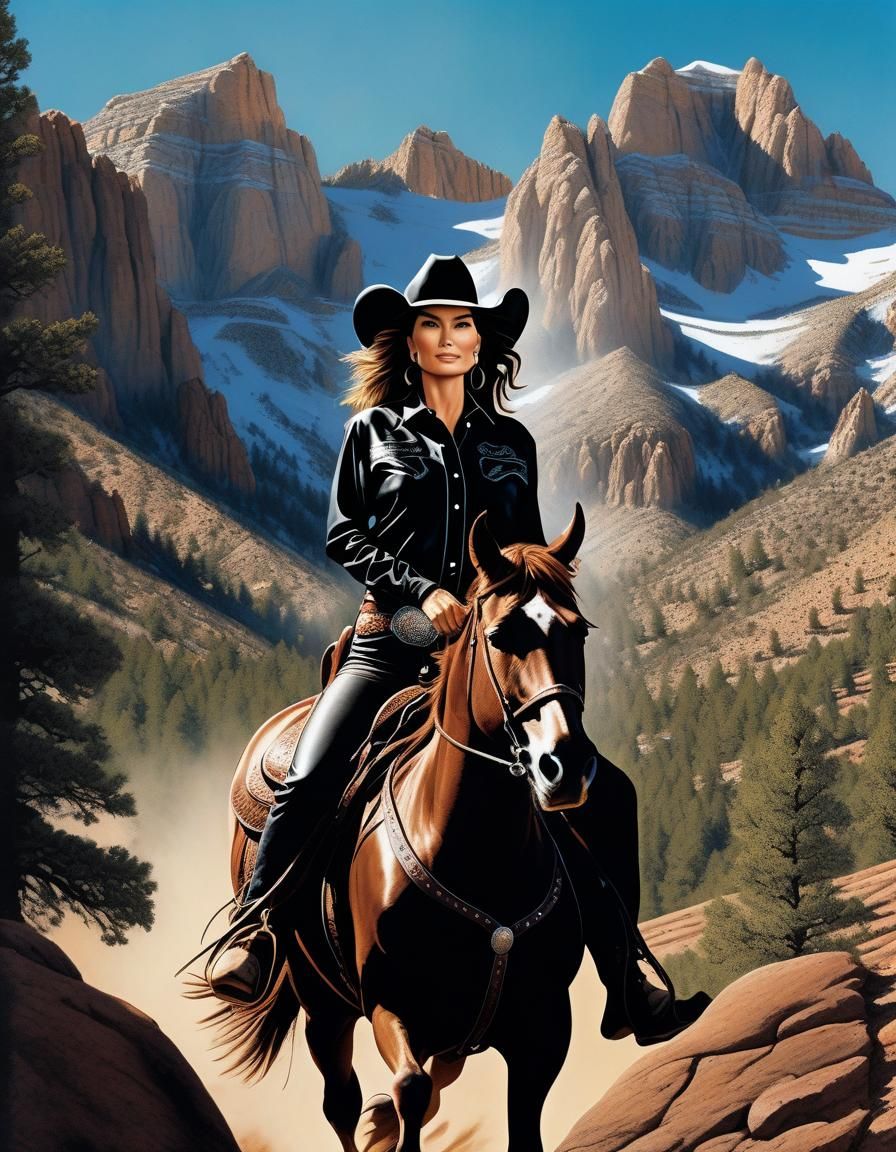 Shania Twain Rides a Horse: Movie Poster Illustration