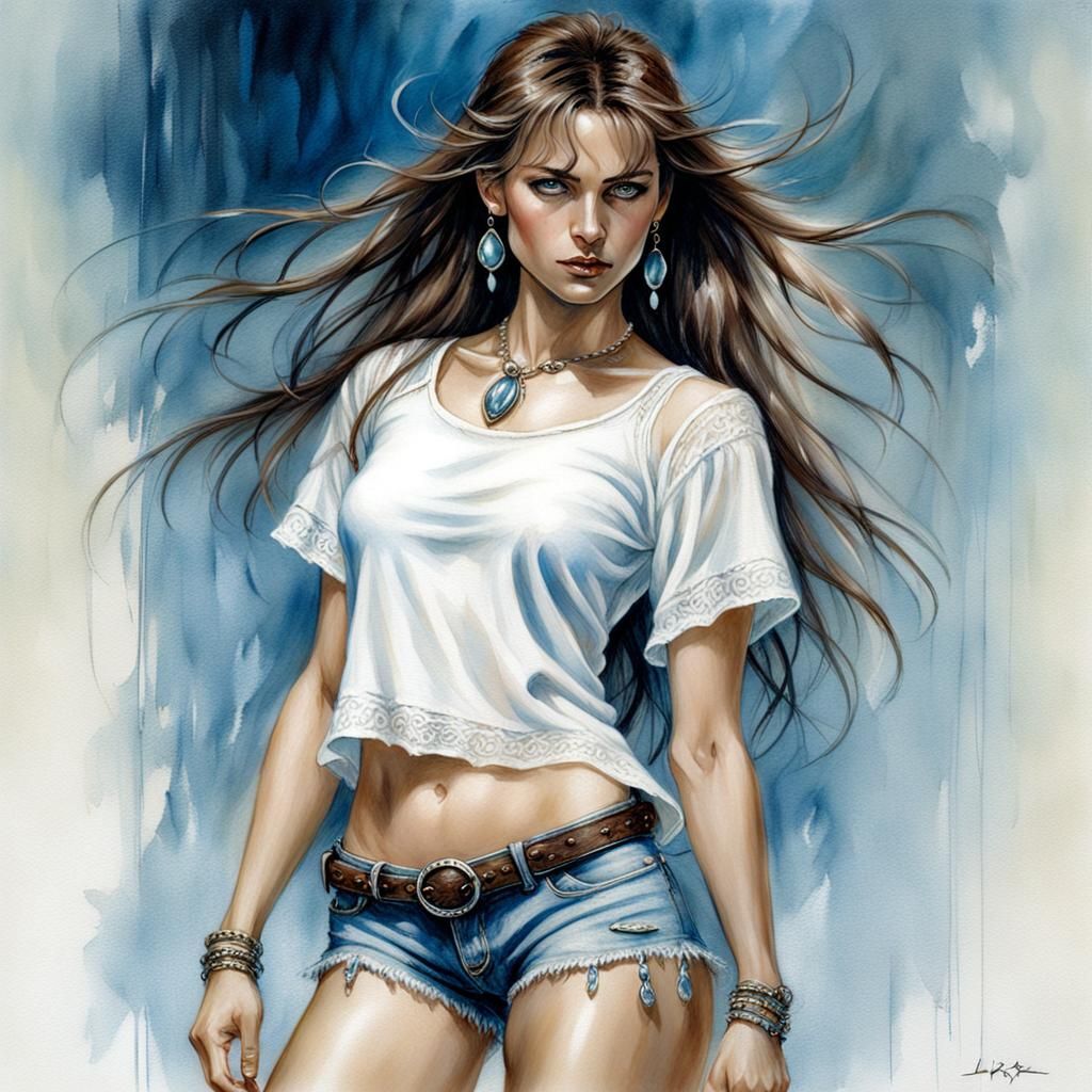 Woman in White Top, Oil Sketch Portrait