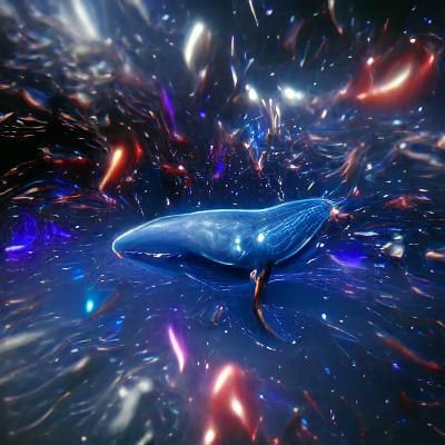 Blue Whale Soaring Through Space in 3D