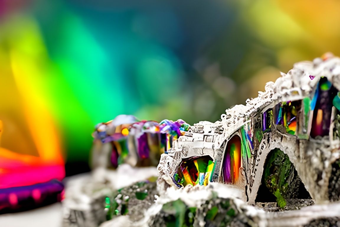 Rainbow Bridge of Rainbow Crystals: Hyperrealistic Digital A...