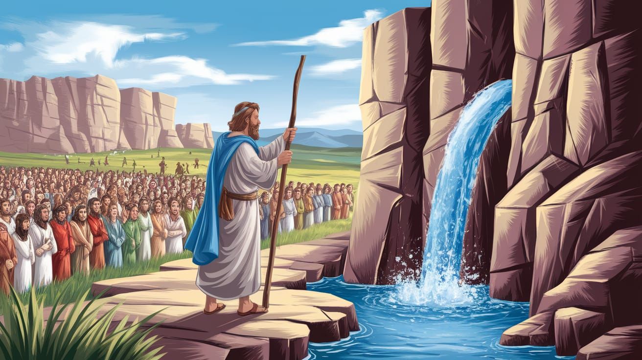 Moses Miracle: Water from the Rock