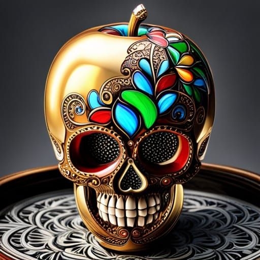 An APPLE Shape SKULL _ Random Design #4