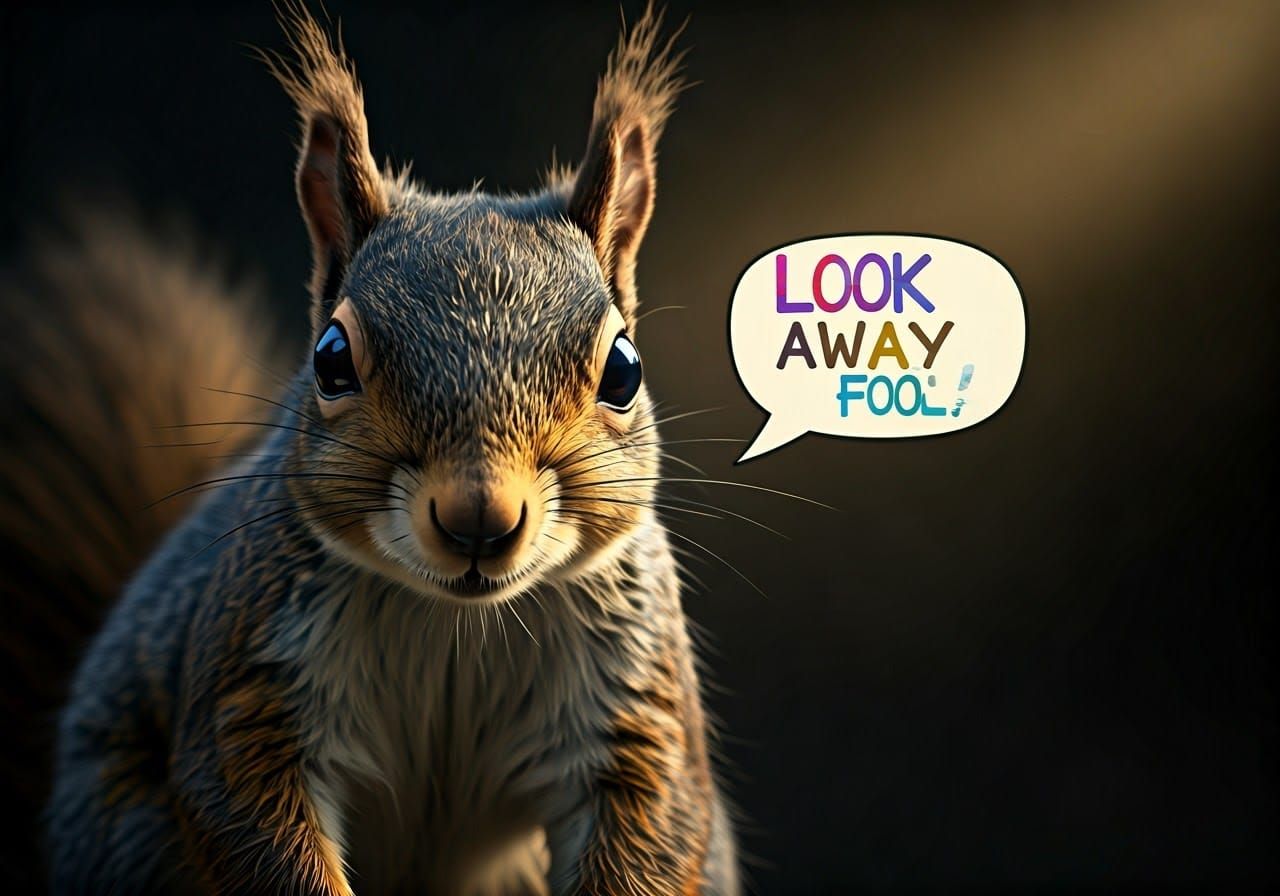 Sinister Squirrel Hive Mind Staring Intensely