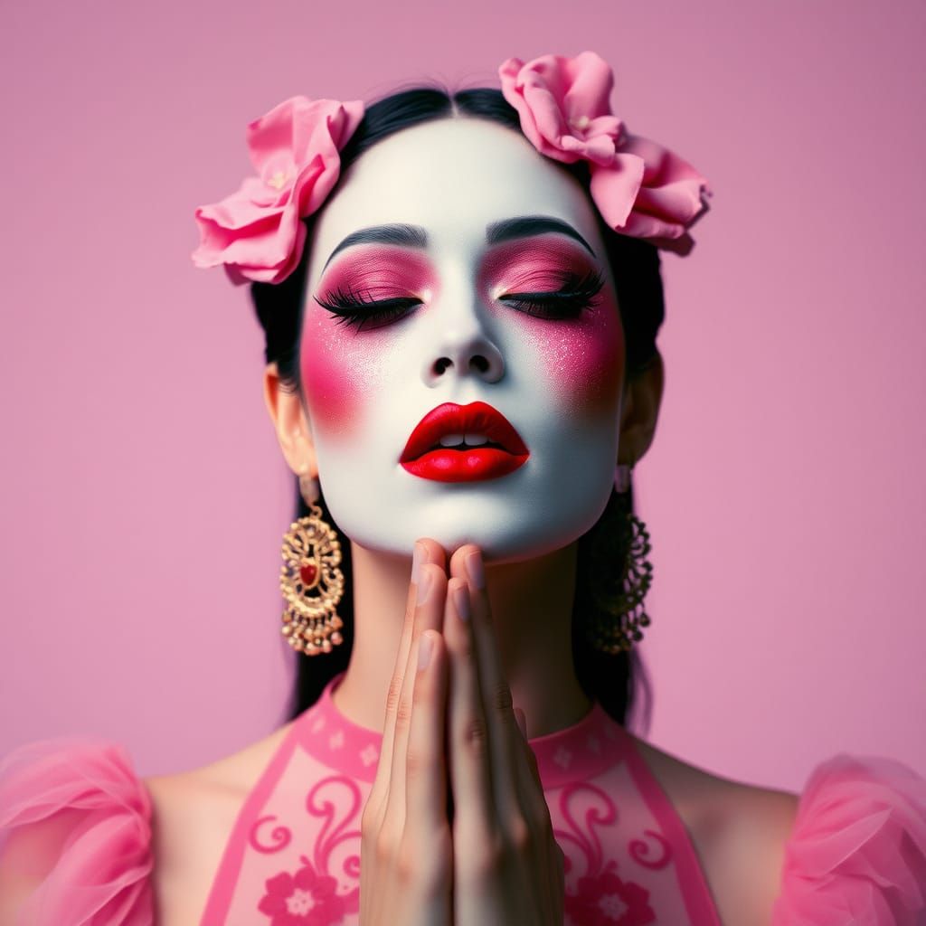 Prayer with Bold Colors in LaChapelle Style