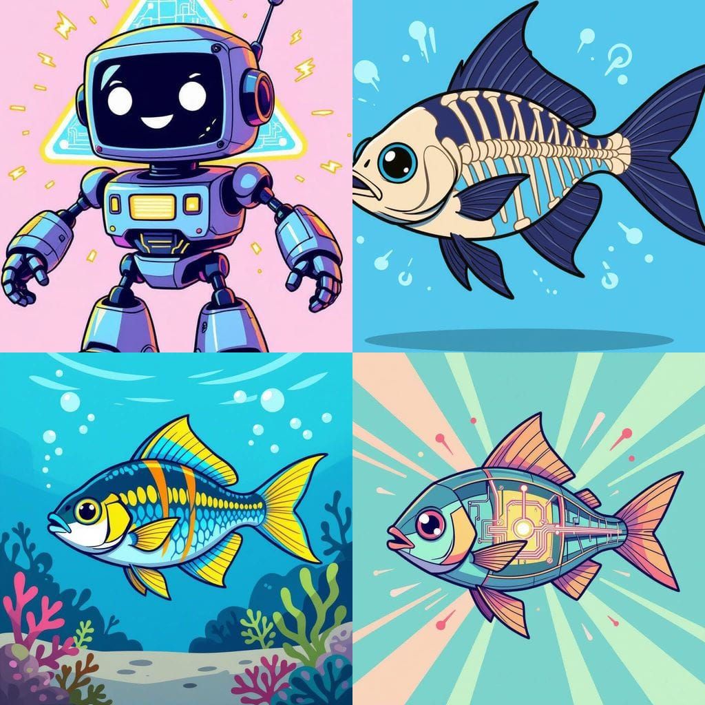 Cute Cartoon Xray Tetra Fish Illustration