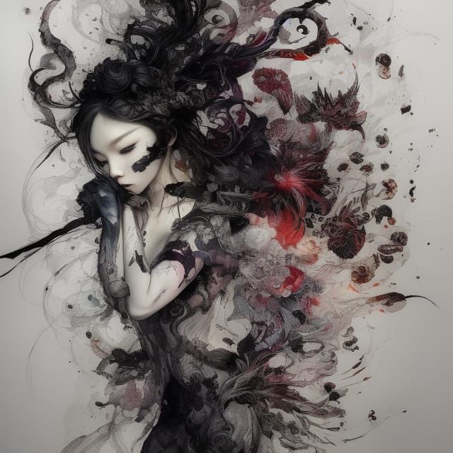 Delicious Breakfast: Intricate Gouache Ink Painting