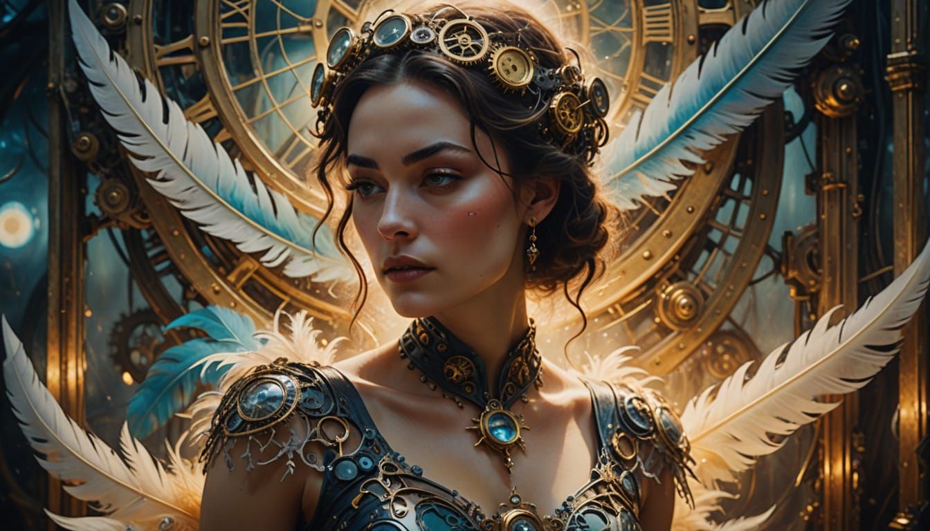 Surreal Woman in Vibrant Dreamland