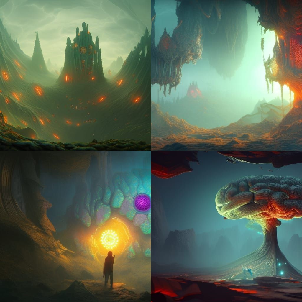 Detailed Brain Hypnotism: Fantasy Concept Art