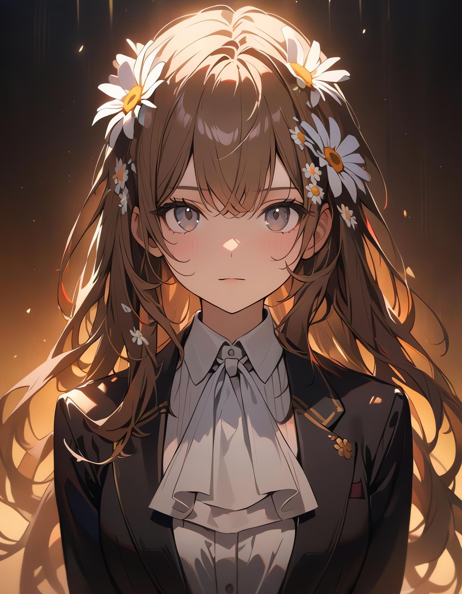 Girl with Daisies in Hair, Rembrandt Lighting