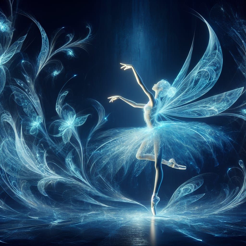 Ethereal Fairy Ballet Dancer in Ukiyo-e Style