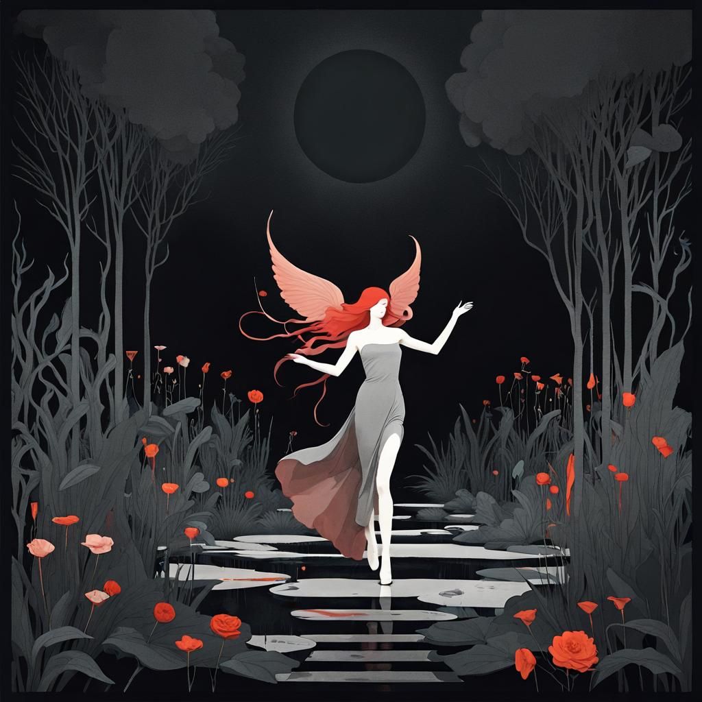 Persephone's Dark Garden: A Minimalist Vision