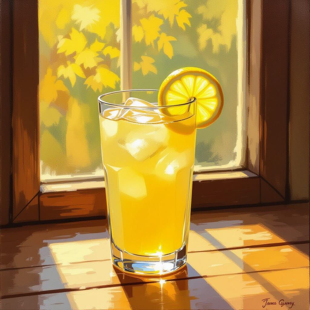 Lemonade Still Life in Oil Painting Style