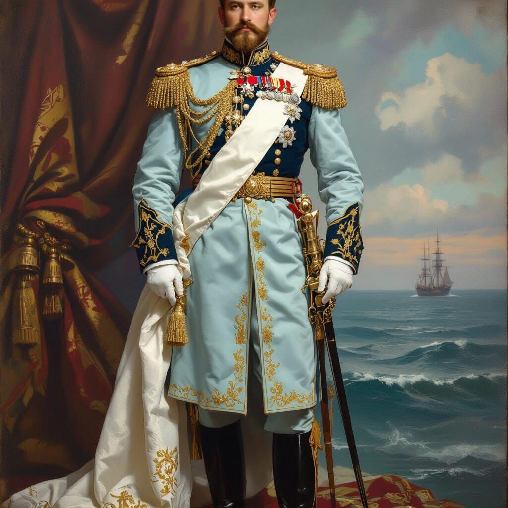 Regal Portrait of a Tzar in Imperial Opulence