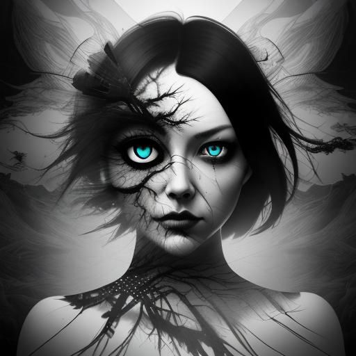 Eyeball Double Exposure with Bear Silhouette