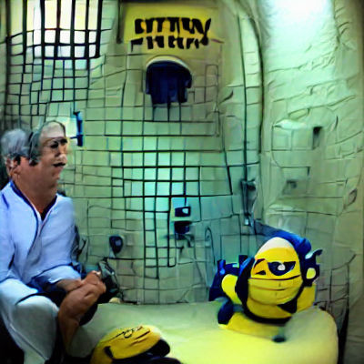 Cartoon Character in Jail Cell