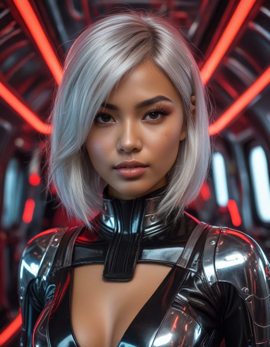 Glamorous Space Explorer in Neon Luxe