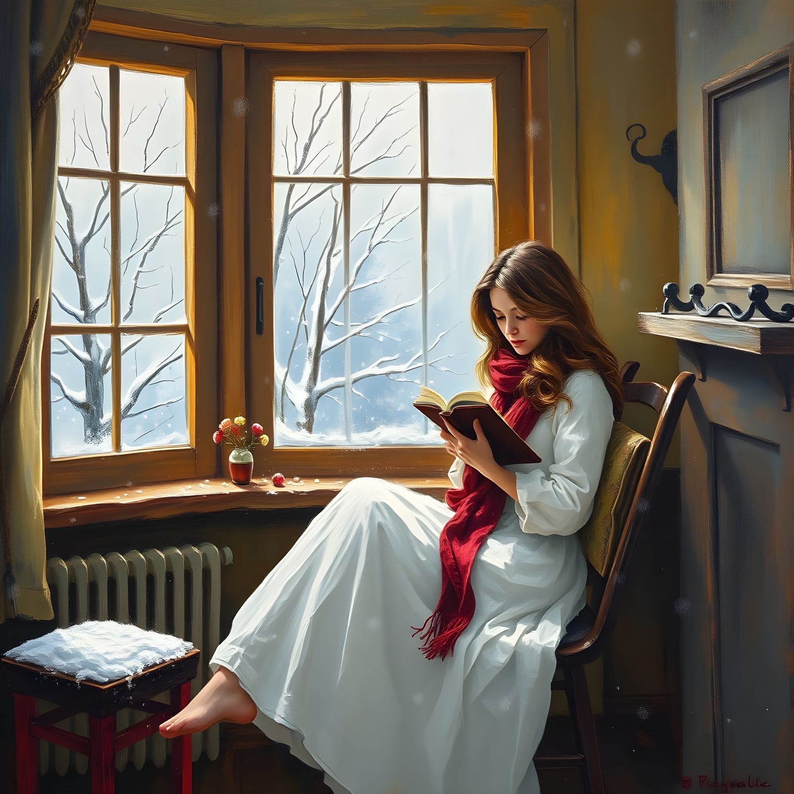 Winter Day: Lady Writing in a Warm Room
