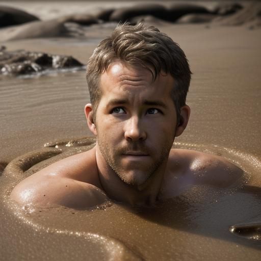 Ryan Reynolds Sinking in Quicksand: Professional Photography