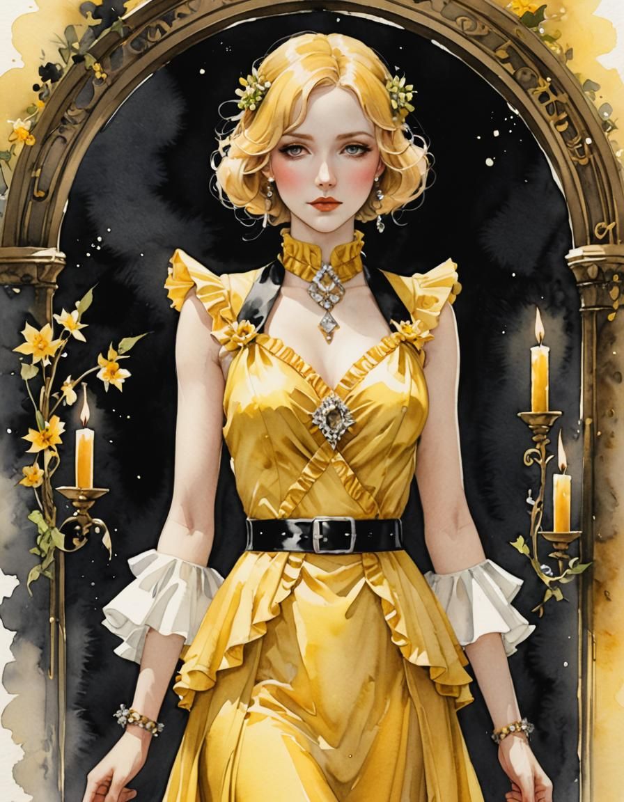 Imbolc Fashion: 1930s Yellow Suit in Anime Style