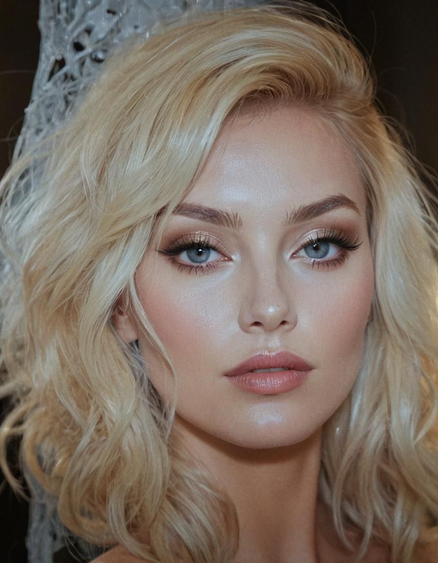 Glamorous Blonde Portrait in High-Contrast Lighting