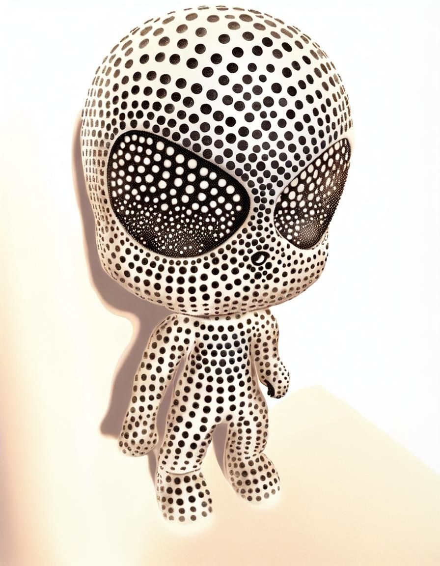 Pointillist Alien with Halftone Skin