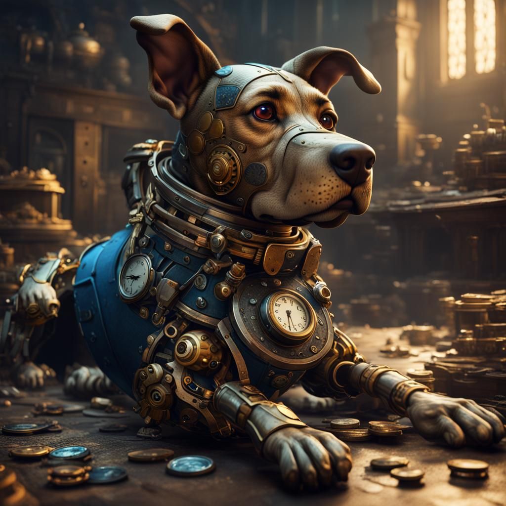 Clockwork Canine: A Dog Made of Watches