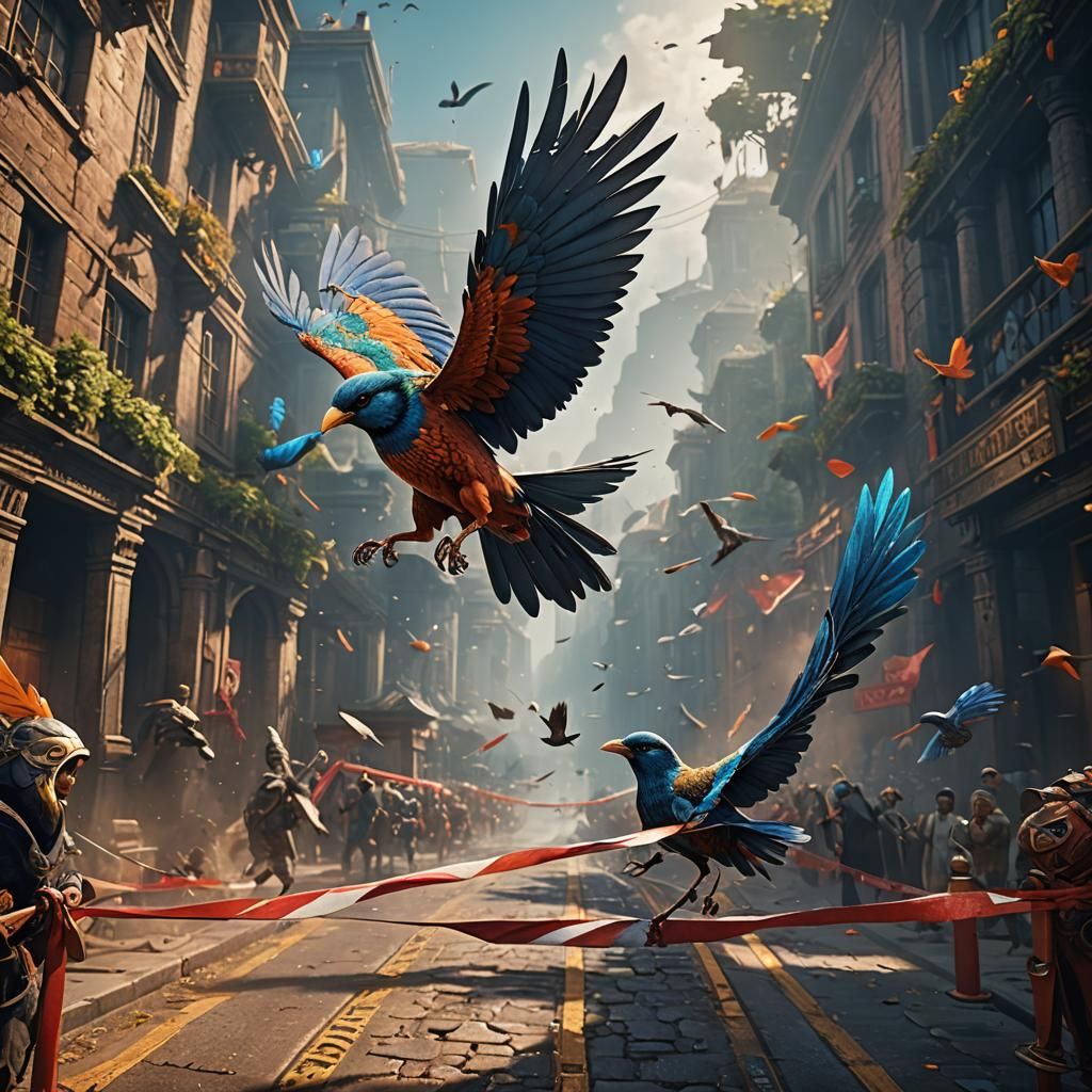 One-Winged Bird Wins Race: Fantasy Concept Art
