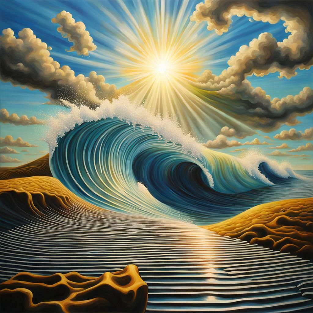 Surreal Pipeline Wave in Hyperrealistic Style