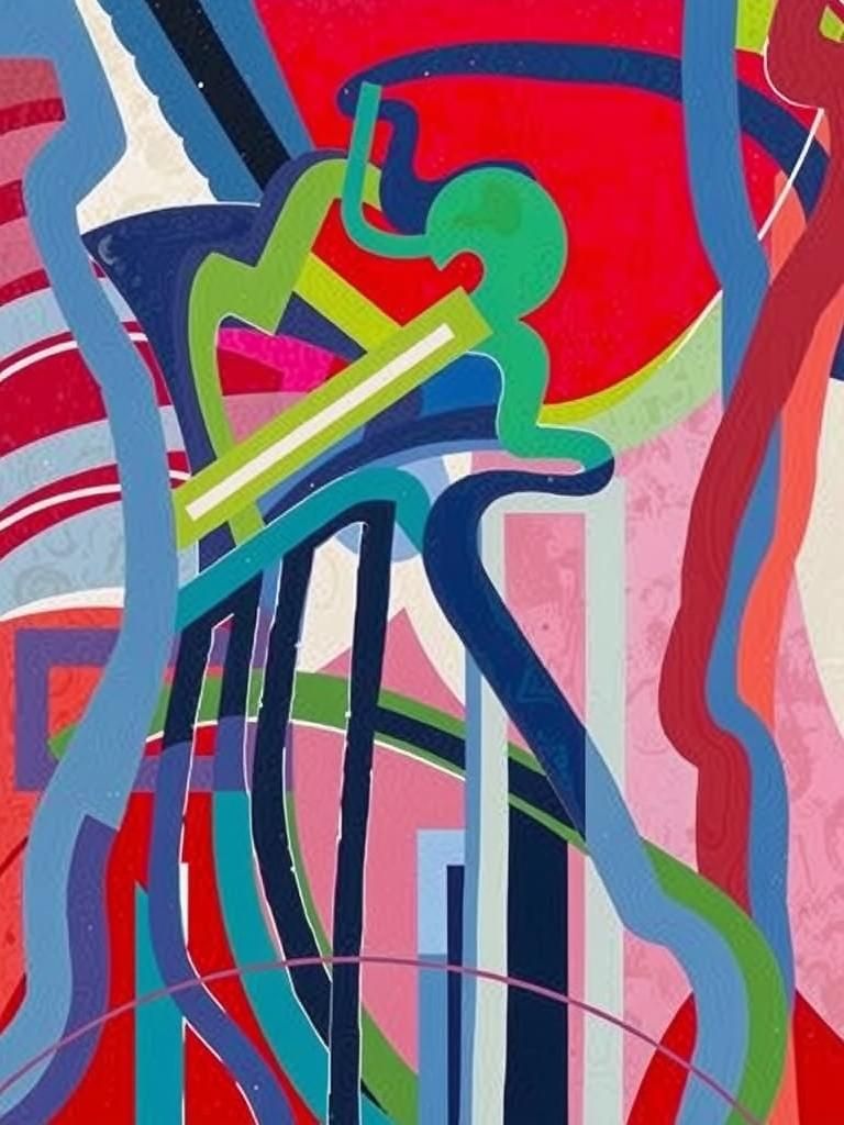 River of Time: Geometric Abstract Landscape