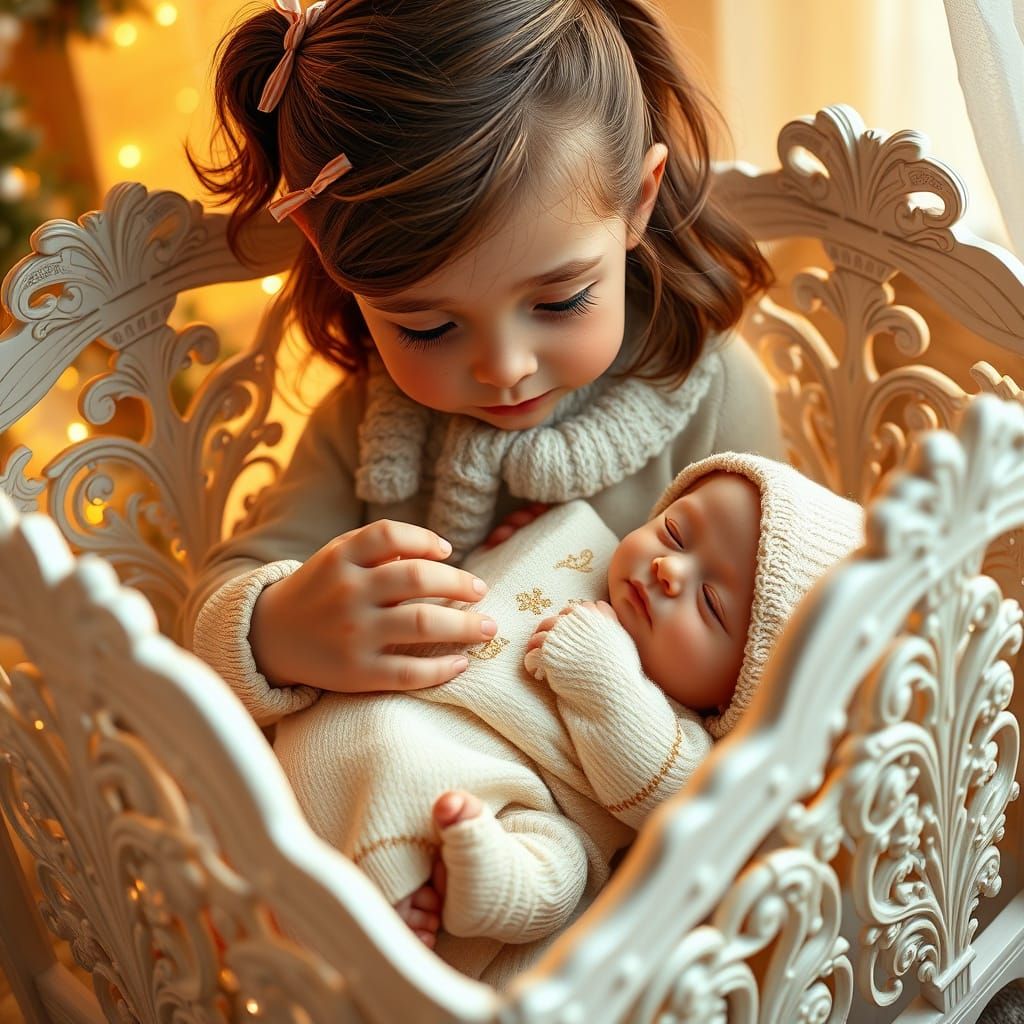 Gentle Sibling Love in Winter Wonderland