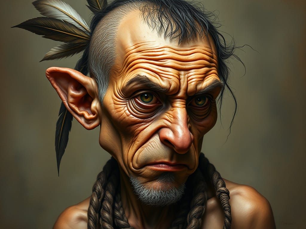 Scrawny Man in Hyper-Realistic Style