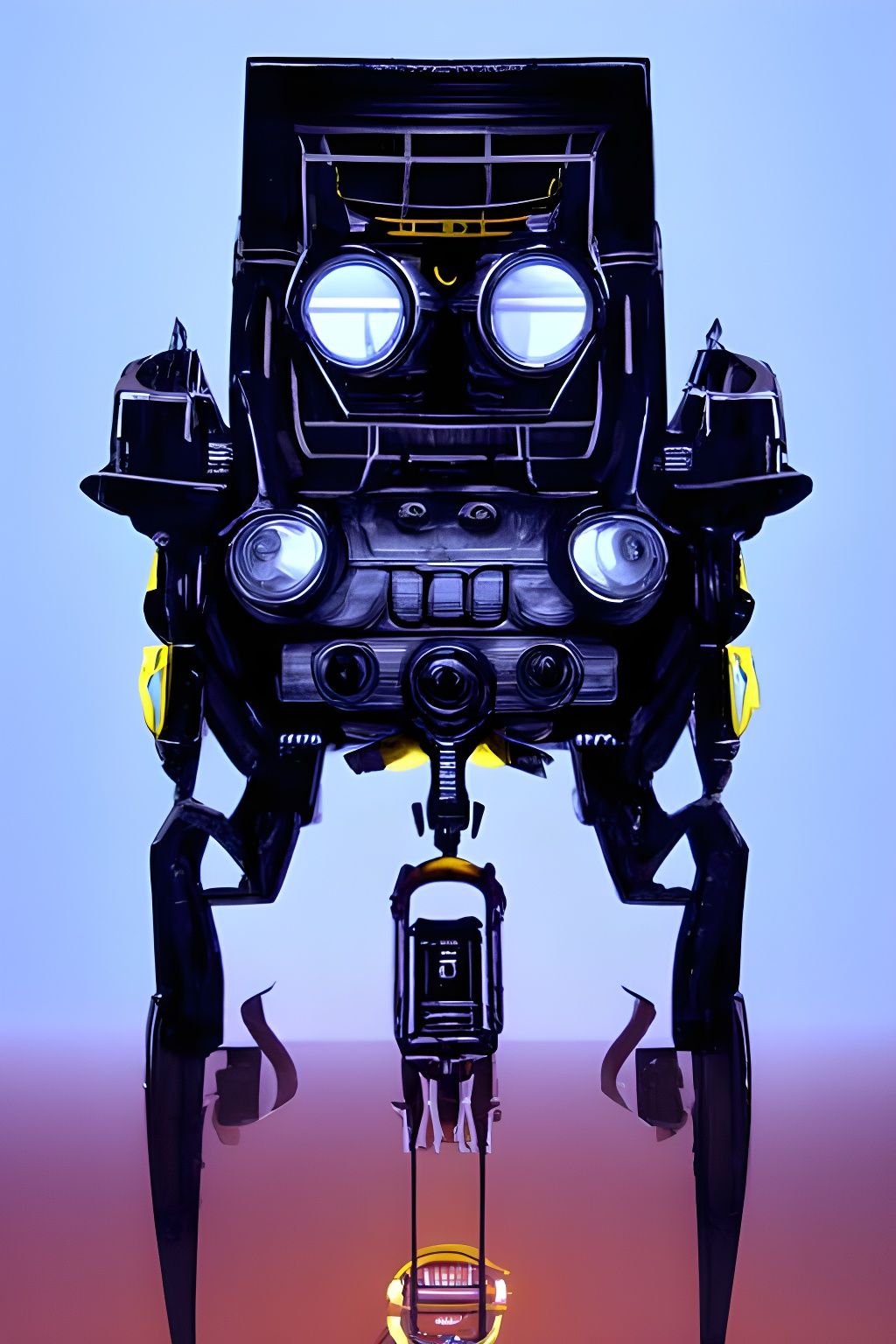 Yellow Sci-Fi Robot: Futuristic Design