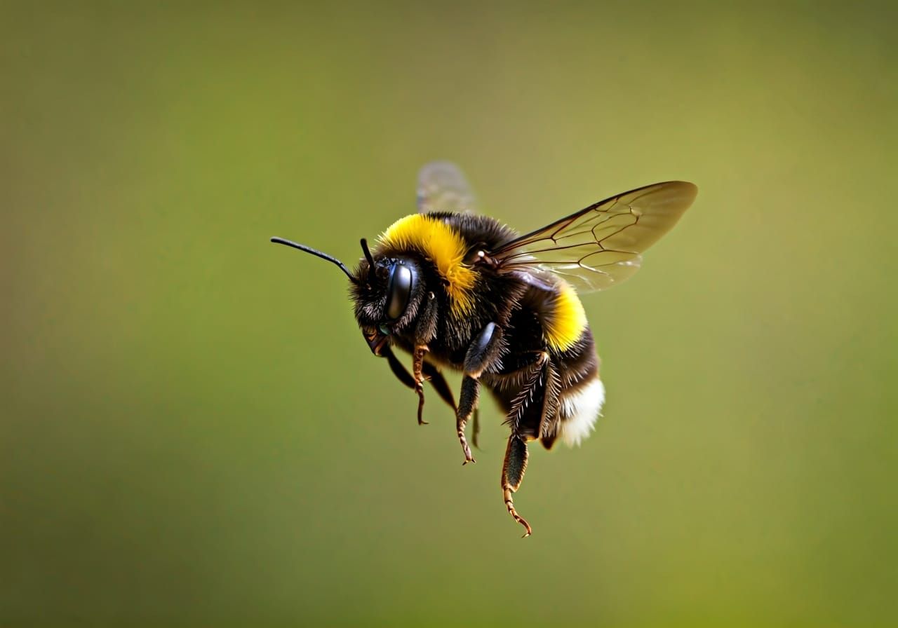Sleepy Bumblebee Flying Home in 8K