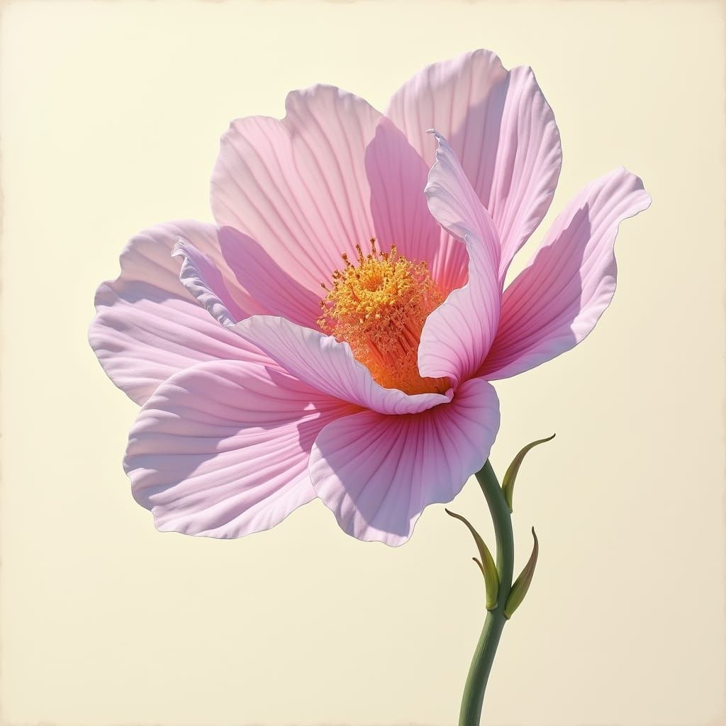 Pastel Flower in Superflat Naive Art Style