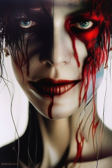 Ethereal Portrait of a Smiling Psychopath