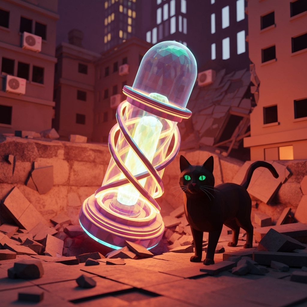 Glowing Time Capsule in Moebius Style