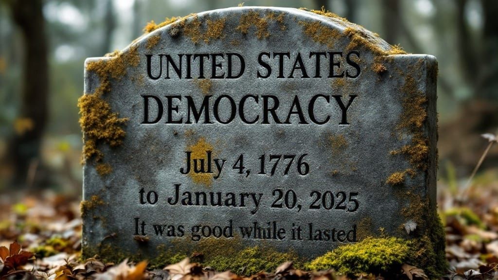 Weathered Gravestone: A Farewell to Democracy