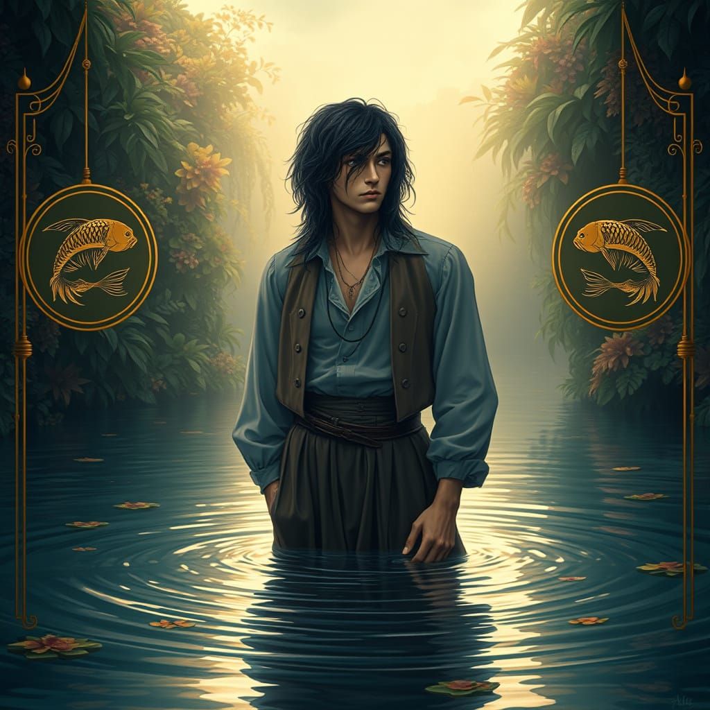 Ethereal Gentleman in 19th Century Attire