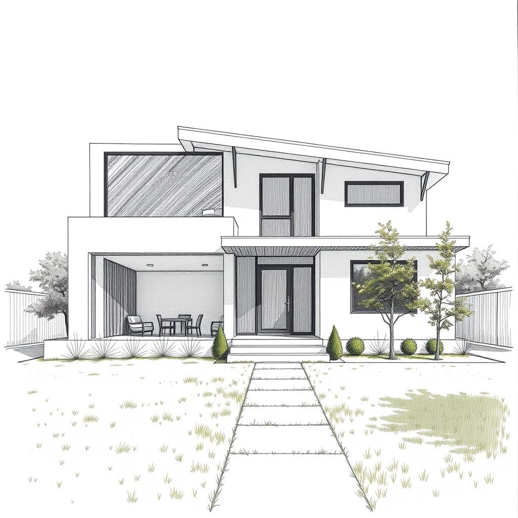 Modern Minimalist House in Hyperrealistic Architectural Rend...