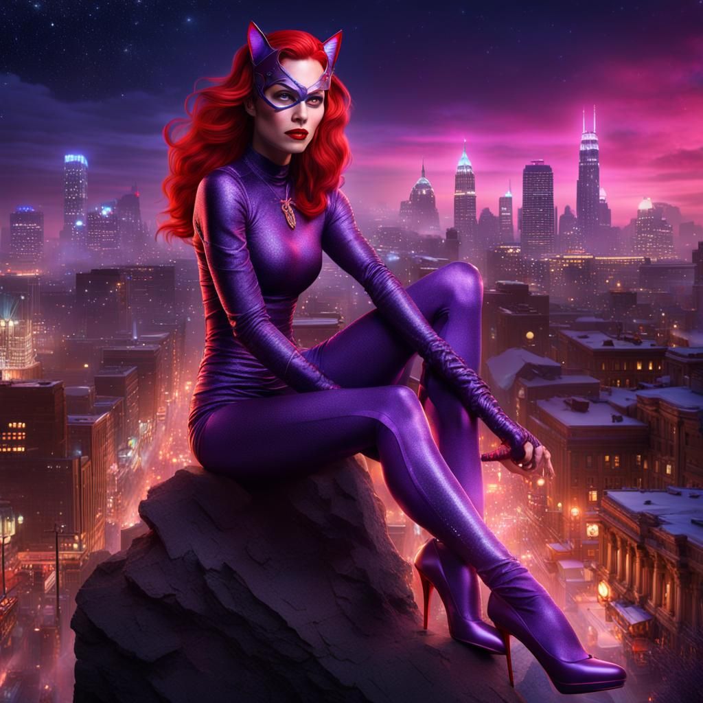 Catwoman in Kansas City: Detailed Matte Painting
