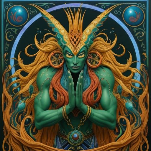 Vibrant, Twisting Vines in Ebullient, Impressionist Style