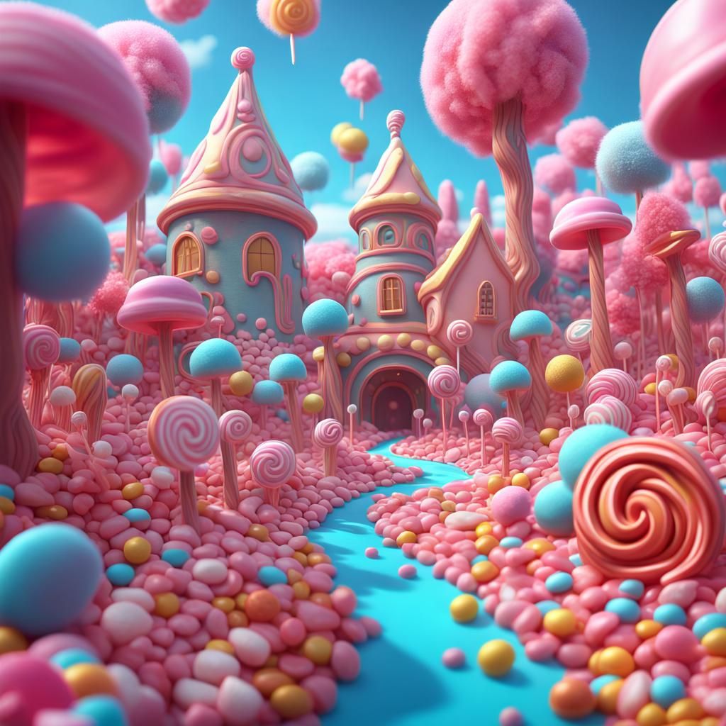 Candy World: A Fantastical Matte Painting