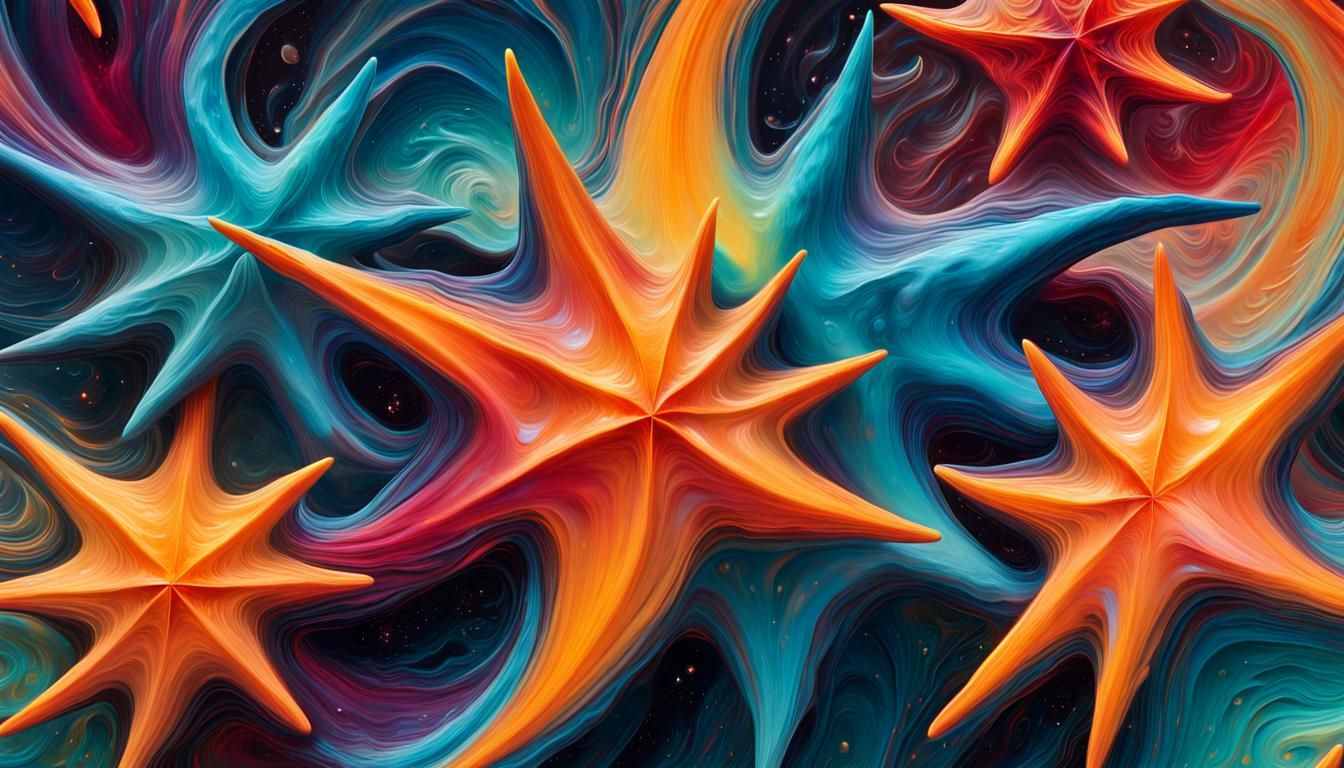 Celestial Stars in Impasto Oil Paint Maelstrom