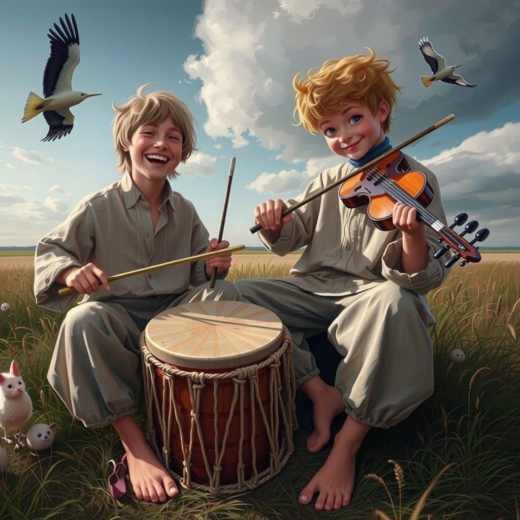 Don and Bob: Friends in Vibrant Digital Art Style